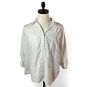 Woolrich White Sheer Patterned Long Sleeve‎ Button Down Shirt Casual Career Work